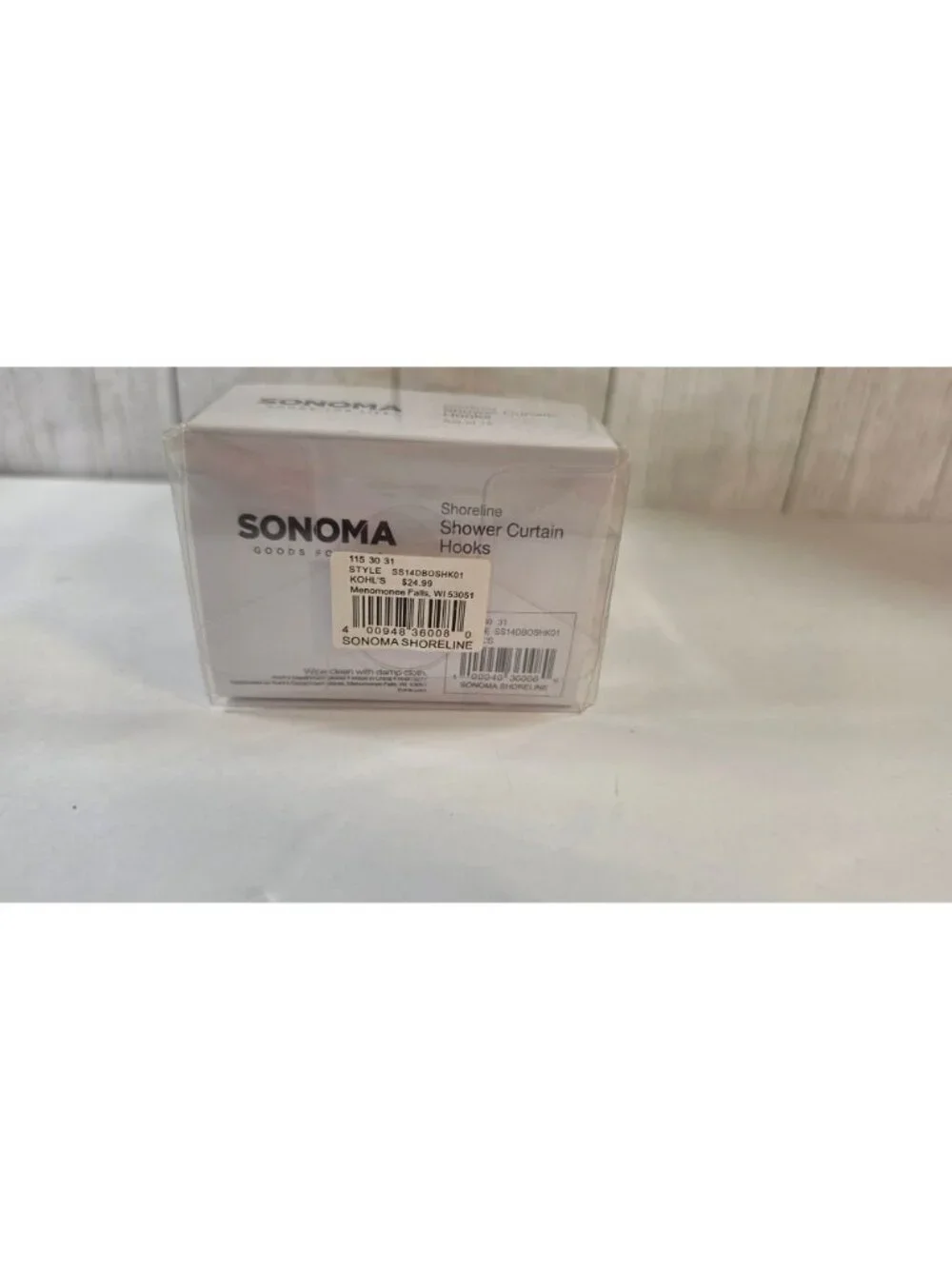 SONOMA SHORELINE SHOWER CURTAIN HOOKS SEA SHELLS BEACH VIBES BATHROOM DECOR 12 c